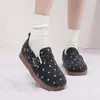 Inverno Novo Retro Poá Moda Birkenstock Sapatos Casuais Planos Femininos Sapatos Feijão Bico Redondo Sapatos Únicos Sapatos de Mãe Sapatos de Algodão