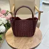 Bolso de Hombro Tejido tipo Cesta de Verduras Seleccionado Cuidadosamente de Fábrica Bolso de Mano para Mujer de Gama Alta 2025 Sentido de Diseño Clásico