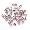 Cuentas de cristal con baño de color base de mariposa con agujero central de 8 MM, accesorios para joyería DIY, pendientes, collar, pulsera, material de accesorios