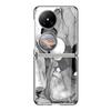 Adecuado para Funda de Teléfono Móvil Huawei Pocket2 Cubierta Protectora de Vidrio Electrochapado P50Pocket Patrón de Mármol Creativo