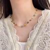 Collar de nicho colorido para mujer, pulsera con margaritas frescas, estilo ins, diseño de color contrastante, accesorios de cadena de clavícula