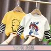 Camiseta de Manga Larga 100% Algodón para Bebé Niño 2025 Nueva Camiseta Base de Primavera y Otoño para Niños Top de Algodón para Niño Camiseta Falsa de Dos Piezas t