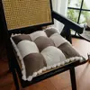 Cojín de Silla Bicolor de Pana Simple Cojín Grueso de Invierno para Silla de Comedor Cojín para Silla de Oficina Estudiante Dormitorio