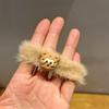 Otoño e invierno anillo peludo marrón leche cuerda para el pelo lindo oso conejo banda para el cabello de alta elasticidad banda de goma para coleta de niña