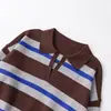 Estilo Europeo y Americano Transfronterizo Z Nueva Moda Elegante Ropa para Mujer al por Mayor Camisa Polo de Punto Rayada de Manga Larga 5536012