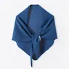 Cachecol Triangular de Lã Pura Outono e Inverno Novo Transfronteiriço Xale para Mulheres Estilo Coreano Simples Manto Exterior Cachecol Quente Cachecol Longo