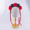 Diadema de Cinta de Rosa de Simulación de Halloween Cinta Cinta Festival de los Fantasmas Día de Muertos Mexicano Accesorios para el Cabello con Flor de Cinta Larga