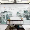 Tela de fondo de pared de TV papel tapiz sala de estar oficina sofá nuevo estilo chino pintura a tinta 8D pintura de paisaje mural de papel tapiz para cine y televisión