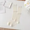 Meias Finas de Seda Femininas para Primavera e Verão, Meias Longas Versáteis de Cor Sólida, Meias JK para Combinar com Sapatos Pequenos de Couro