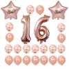 18 20 30 40 50 60 oro rosa confeti estrella digital de cinco puntas Globo traje de fiesta de cumpleaños