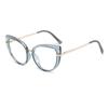 Gafas Jamie 9106Tr90 Metal Anti-Luz Azul Ojo de Gato Patilla de Resorte Lente Plana Gafas de Exportación Transfronteriza