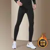 Leggings de Inverno para Homens, Treinamento de Alta Elasticidade, Forrado com Fleece, Quente, Ajustado, Calças de Tubarão para Yoga, Secagem Rápida, Calças Esportivas para Corrida para Outono e Inverno