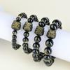Pulsera de ojo de obsidiana dorada de doble color para venta al por mayor, danza del león, nueva zona escénica étnica china, templo, hombres y mujeres, pulsera explosiva para parejas