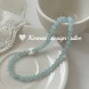 Estilo Coreano Diseño Hecho a Mano Joyería Simple de Plata Plata de Ley S925 Collar de Concha de Bebé Azul Marino con Lazo Nicho de Alta Gama
