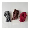 Cachecol de Inverno Infantil Estilo Coreano com Design de Pompons de Pelo, Cachecol de Tricô Quente e Fofo com Bolas, Cachecol para Bebê Masculino e Feminino