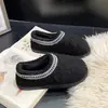 Pantuflas planas, nuevo estilo de invierno 2026, zapatos perezosos sin cordones, pantuflas para el hogar, forradas de felpa, engrosadas, cómodas, cálidas, pantuflas de algodón