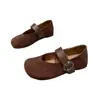 Zapatos Mary Jane planos de estilo francés para mujer, nuevo modelo verano 2026, adecuados para combinar con faldas, mocasines de suela blanda para mujer