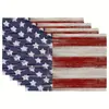 Amazon Transfronterizo Día de la Independencia de EE. UU. 250 Aniversario Mantel Individual Nueva Bandera Decoración de Mesa Esterilla Aislante Térmico Posavasos