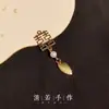 Boda china DIY accesorios hechos a mano abanico feliz de la novia estilo antiguo abanico redondo decoración colgante borla material taza de té