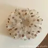 Scrunchie de Organza com Bolinhas Estilo Coreano para Mulheres Estilo Delicado Acessório de Cabelo para Rabo de Cavalo Elástico de Cabelo 2026 Novo Toque de Luxo