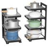 Cozinha Pot Rack Multi-camada Rack de armazenamento Narrow Gap Rack Bancada Parede Canto Pote Pia Inferior Armário Armazenamento em camadas