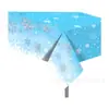 Zb196 Navidad Copo de Nieve Azul Muñeco de Nieve Año Nuevo 130*220cm Fiesta Mantel Desechable Pe Mantel de Fiesta