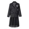 Fantasia Cosplay de Wandinha Addams Conjunto de Coroa e Colar Infantil Vestido Preto de Família Peça Única Estilo Escuro
