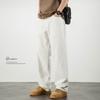Jeans Branco Masculino Solto Reto Perna Larga plus size Dose Moda Simples Calças High-end 2024 Nova Primavera