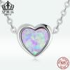 Evelle Original Europeo y Americano Plata Esterlina s925 Ópalo Amor Collar Color Corazón Simple Exquisito Collar con Colgante