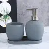 Set de Artículos de Tocador para Baño Mate Pintado en Spray, Botella con Bomba de Loción para Hotel y Casa de Huéspedes, Vaso, Jabón y Mopa para Baño del Hogar