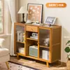 Aparador de Rattan Estilo Retrô Meio do Século Contra a Parede Rack Integrado para Cozinha Sala de Estar Porta-Copos Armário de Vinho