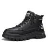 Sapatos de trabalho de couro de cano alto INS, botas Martin casuais da moda estilo coreano, tamanho 45, sapatos masculinos estilo vintage, botas amarelas para motociclista, tamanho 46