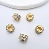 Contas de Roda com Zircônia Microcravejada Banhadas a Ouro 14K Acessórios Artesanais para DIY Contas de Transferência Acessórios para Joias Contas Espaçadoras para Pulseiras Caseiras