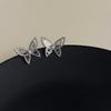 Brincos de borboleta de zircônia de alta qualidade e luxo leve, personalidade, tendência, estilo doce e cool, brincos de laço, moda nicho, brincos de temperamento