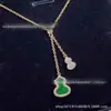 Nueva Versión Alta Collar de Calabaza Unicornio Chapado en Oro Pendientes Pendientes de Ágata Roja Diamante Cadena para Clavícula Pareja