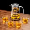 Bule de Chá Elegante Caneca Modelo Novo 2025 Separação Chá-Água Revestimento Interno Totalmente de Vidro Filtro de Um Clique Infusor de Chá Magnético Caneca para Uso Doméstico