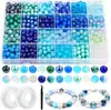 Set de 24 Rejillas de Cuentas Redondas de Vidrio de 8 mm, Cuentas Jelly, Cuentas Burst, Accesorios para Pulseras de Joyería Hecha a Mano DIY