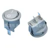 Interruptor de balancim redondo pequeno branco de 2 pernas e 2 engrenagens Interruptor de barco redondo pequeno branco KCD11 com furo de 15 mm Interruptor redondo pequeno
