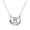 Collar con doble aro circular de plata de ley s925 para mujer, de lujo, ligero, de moda, combina con todo, regalo para celebridades de Internet, venta al por mayor