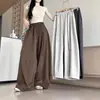 Pantalones anchos versátiles de estilo coreano para adelgazar con pliegues volantes, pantalones largos casuales, nueva colección de otoño, pantalones de aire curvos regulares