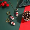 Myya Colar e Brincos Europeus e Americanos de Aço Inoxidável Aço Titânio Caixa de Presente Boneco de Neve de Natal Brincos de Botas Árvore Pingente Corrente para Clavícula
