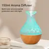 Humidificador de Escritorio Popular de Comercio Exterior, Humidificador Creativo con Forma de Jarrón, Difusor de Aroma Portátil Translúcido de Siete Colores con Patrón de Grietas