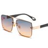 2172 gafas de sol degradadas al atardecer de doble varilla cuadradas de metal de montura grande gafas de sol para hombre y mujer Amazon al por mayor protección UV