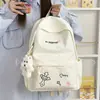 Mochila Nueva y Elegante para Niñas, Versátil para Estudiantes de Primaria y Secundaria, Diseño de Dibujos Animados, Sencilla y Casual, Bolso Versátil de Doble Hombro
