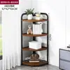 Gabinete de Esquina Estante de Esquina para Pared Integrado Contra la Pared Sala de Estar Cocina Dormitorio Estante Triangular Multifuncional para Almacenamiento