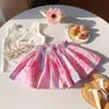 Shorts e Saias de Verão para Meninas, Tendência Infantil Estilosa, Bloomers Florais Estilo Coreano para Praia
