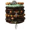 TEMU HIYIN Estilo Bohemio Nuevo Transfronterizo Cuentas de Madera de Cáscara de Coco Pulsera de Hilo Elástico para Hombres Pulsera Pulsera