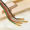 Jieding Ins Pulsera Nueva de Moda y Versátil Incrustada con Circonita Pulsera de Acero Inoxidable Elegante Retro Joyería de Mano Pulsera para Mujeres