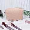 Etsy más vendido bolsa de cosméticos de seersucker a rayas bordada para viaje almacenamiento portátil de artículos de aseo bolsa de cosméticos