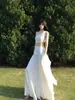 Vestido Francés de Nicho de Alta Calidad Blanco Frío Desenfadado para Mujer Ambiente de Vacaciones en la Playa Vestido Súper de Hada